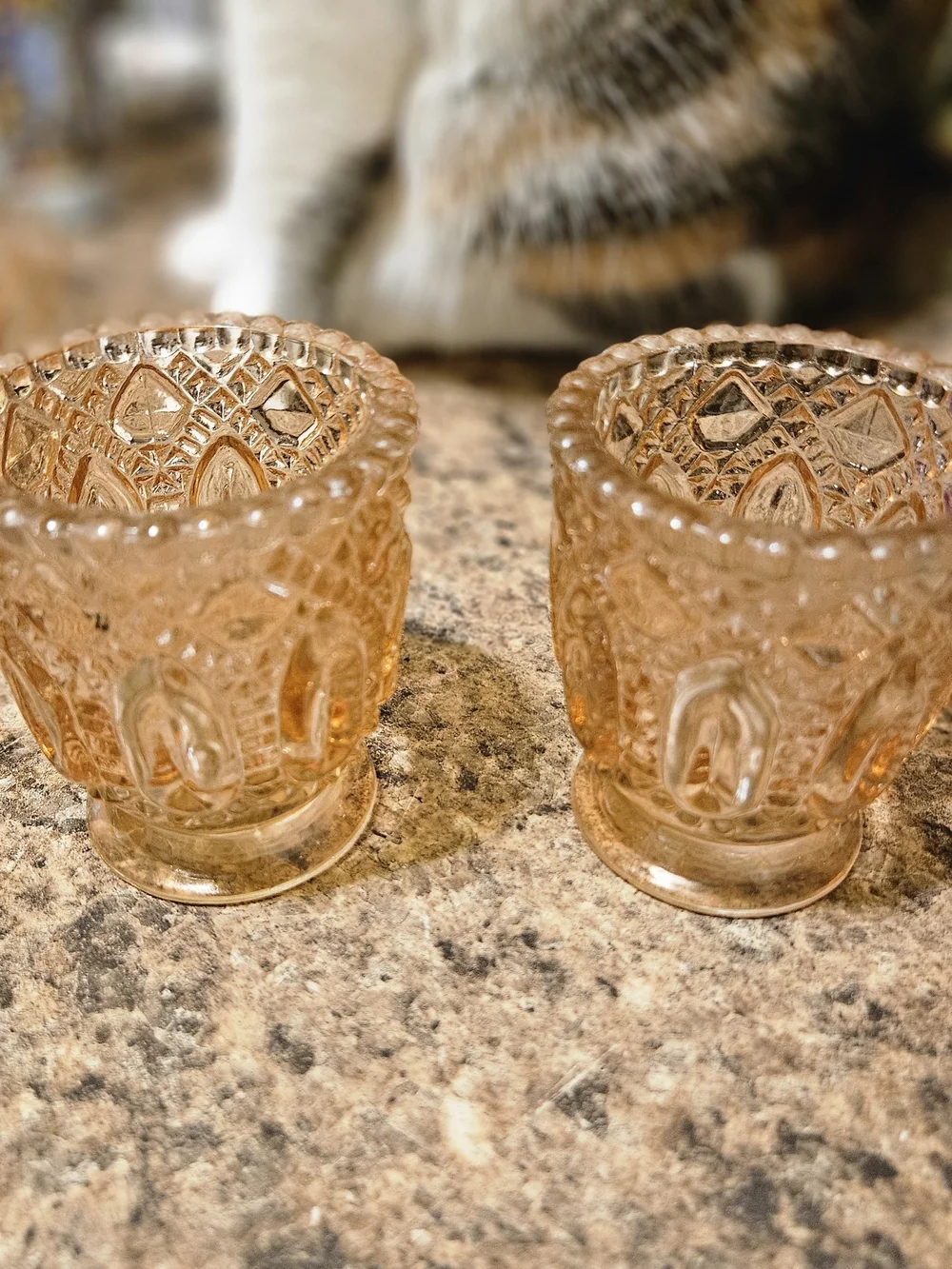 Vintage Pressed Glass Votive Candle Holder